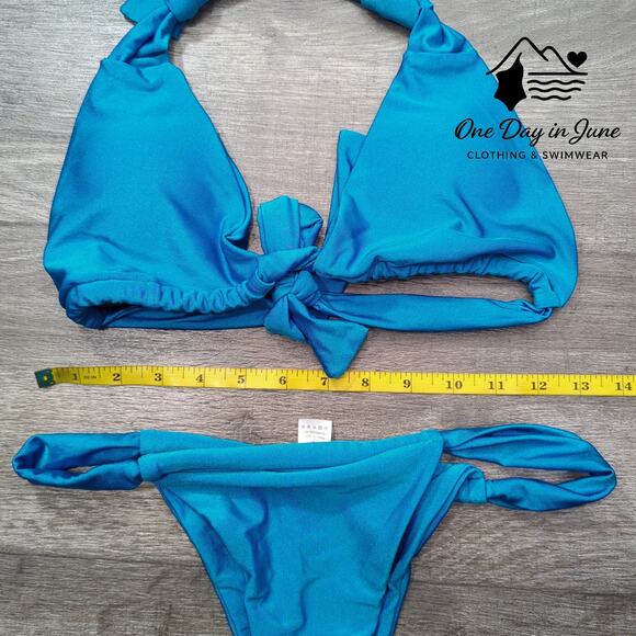 Charmleaks Cheeky Halter Tie Back Bikini Swimsuit Size M - Picture 3 of 4